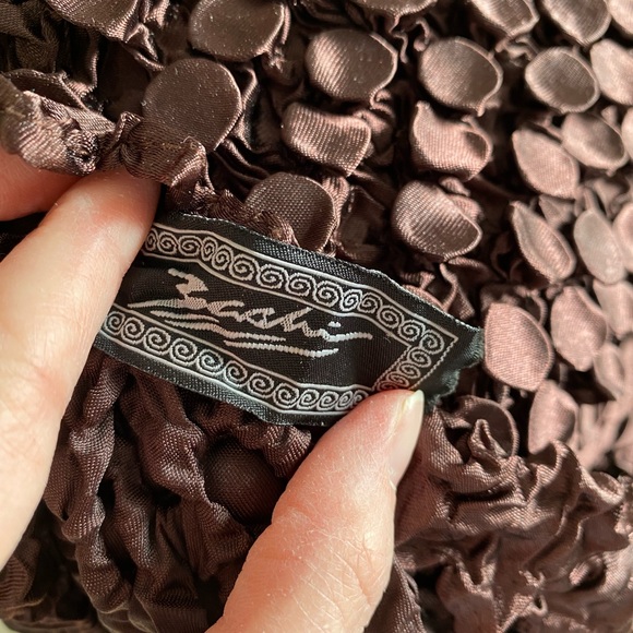 Brown Textured Popcorn Top with Short Sleeves ONE SIZE - Picture 6 of 8